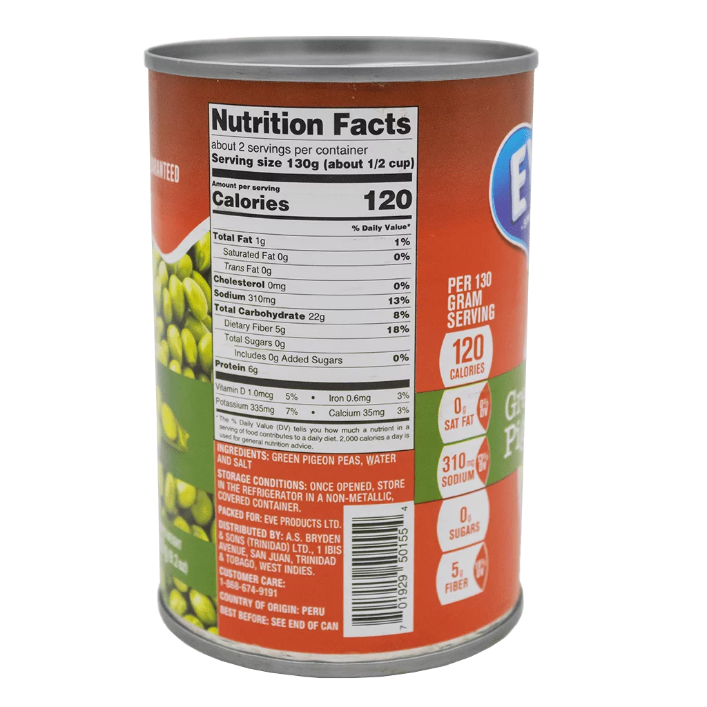 Eve Green Pigeon Peas 425g - Image 3